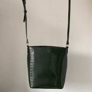 Emerald Green Faux Crock Purse